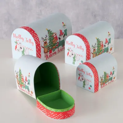 Produktbild von Boltze Home Geschenkboxen Set Hollyjolly mehrfarbig Karton Geschenk