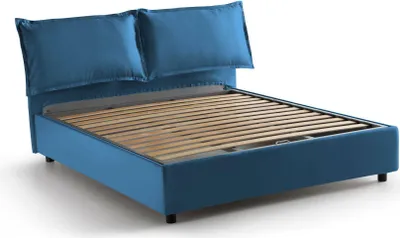 Produktbild von Doppelbett Dcaprar, Containerbett mit Stoffbespannung, 100%  Italy, Frontöffnung, passend für Matratze 160x190 cm, Blau