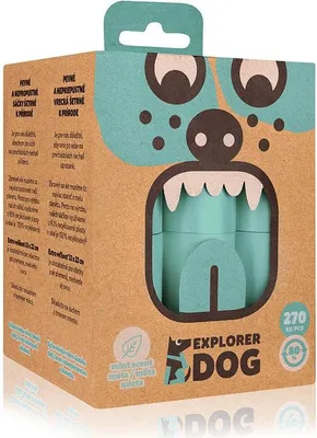 Zdjęcie produktu dla Explorer Dog Woreczki na psie odchody z recyklingu o zapachu mięty 270 sztuk