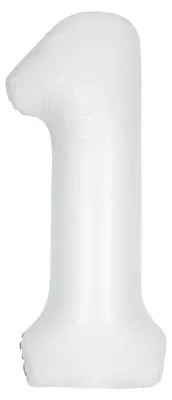 Produktbild von Großer Folienballon in Form der Zahl 1, weiß, ca. 86 cm – Ideal für Geburtstag & Jubiläum