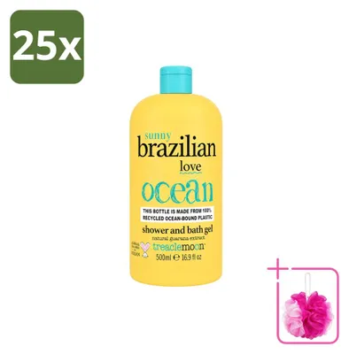Imagen del producto de 25 unidades de gel de ducha y baño "Brazilian Love" de Treaclemoon - 500 ml - Paquete económico