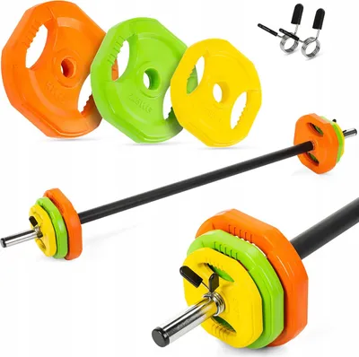 Obrázek produktu pro Gymtek® Body Pump Bar 20 kg, nastavitelná tyč na činky, tyč na činky - závaží: 2x 1,25 kg, 2x 2,5 kg, 2x 5 kg - cvičení, domácí posilovna, silový trénink