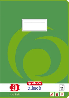 Produktbild von Schulheft A4 32 Blatt Lineatur 20Mix Packung mit 5 Stück