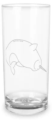 Produktbild von Mr. & Mrs. Panda Cocktailglas Narwal 400 ml - Transparent - Geschenk, Kinderzimmer, Glas, Tumbler, Wal, Hausfrau, Longdrinkglas, Meer, Wasserglas, Aufräumen, Trinkglas