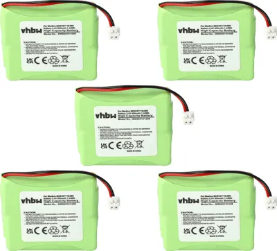 Produktbild von vhbw 5x Akku kompatibel mit Medion Life E63038, S63006, S63049, S63022, S63088 schnurlos Festnetz Telefon (600 mAh, 2,4 V, NiMH)