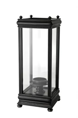 Produktbild von Casa Padrino Luxus Windlicht / Kerzenleuchter Anthrazit 21 x 21 x H. 52 cm - Luxus Kerzenleuchter
