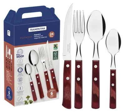 Immagine prodotto di Set di posate per barbecue Tramontina, 24 pezzi, rosso, in materiale POLYWOOD