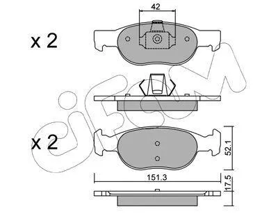 Produktbild von CIFAM Bremsbeläge Satz Vorne Bremsklötze für FIAT PUNTO (188) 822-079-1