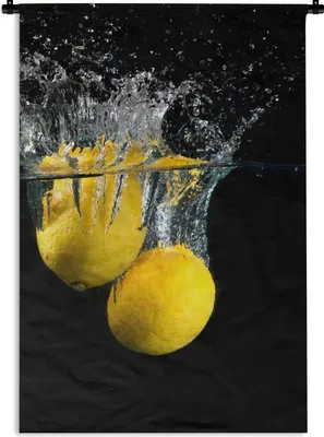 Produktbild von MuchoWow® Wandteppich Wandbehang Zitrone - Frucht - Stilleben - Wasser - Gelb 120x180 cm Tapisserie Dekoration Wandtuch - Schlafzimmer - Dekorationen für das Haus