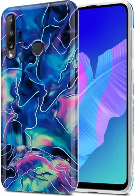 Produktbild von Cadorabo Schutzhülle für Huawei P40 LITE E Hülle in Blau TPU Handyhülle Etui Case Cover