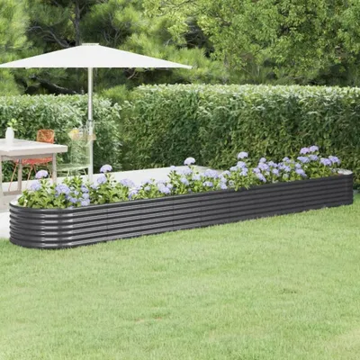 Produktbild von "SALE 2026"Garten-Pflanzgefäß/Hochbeet Moderne - Pflanzkübel - Blumentopf Verzinkter Stahl 440x80x36cm Anthrazit NEU267307 - Beete