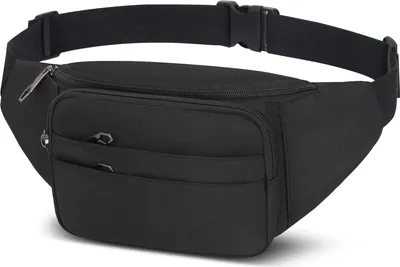 Produktbild von Hüfttasche für Damen und Herren - Verstellbare Hüfttasche für Outdoor, Sport und Reisen - Schwarz, L