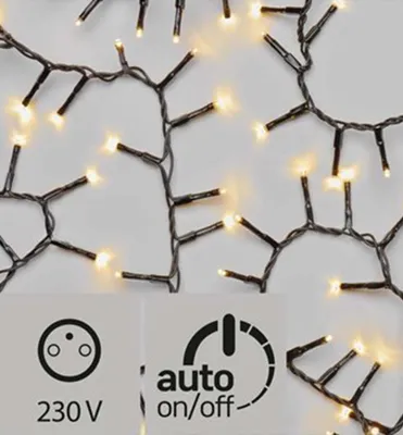 Obrázok produktu pre Vianočná reťaz LED, vonkajšia, 12 m, 600 LED, teplá biela, časovač