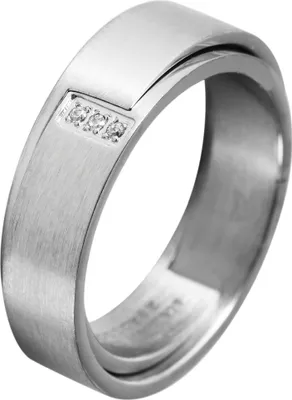 Produktbild von Akzent Damen-Partnerring aus Edelstahl, Similibesatz, silberfarbig
