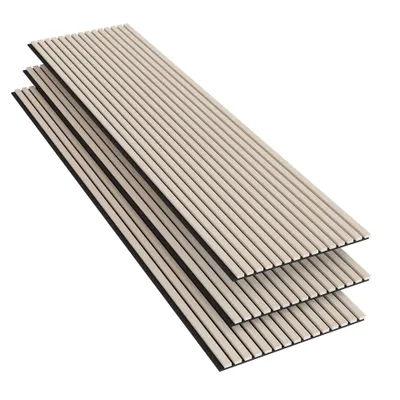 Produktbild von AICA Akustikpaneele Wandverkleidungen 3D-Wandpaneele aus MDF 3er-Set Maße: 240 × 60 cm Farben:Natur-Eiche