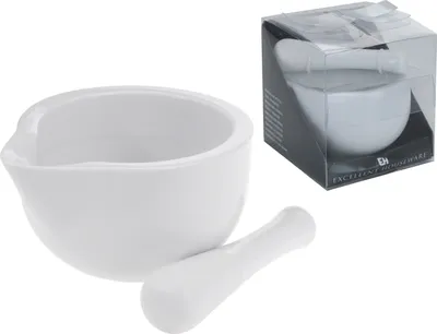 Produktbild von Gewürzmörser aus weißem Porzellan