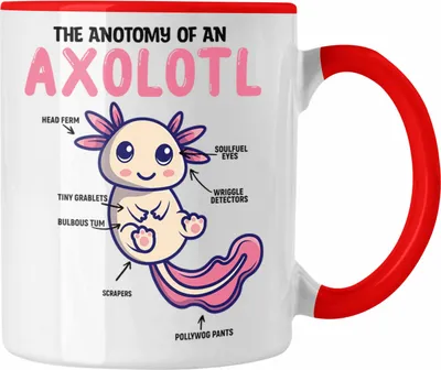 Produktbild von Trendation - Axolotl Tasse Geschenk für Schwanzlurch-Liebhaber (Rot)