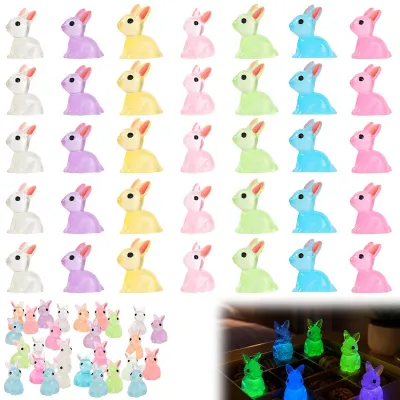 100 Mini-Osterhasen aus Kunstharz, 21x15 mm, Feengarten-Deko