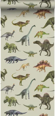 Immagine prodotto di Sanders & Sanders carta da parati dinosauri verde grigiastro 50 x 900 cm