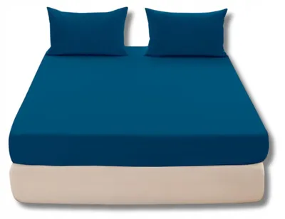 Obrázek produktu pro Bavlněné prostěradlo na pružném rámu, barva: tyrkysová, rozměry: 160 x 200 cm