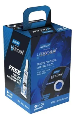 Zdjęcie produktu dla Tarcze do cięcia metalu Norton Vulcan 125x1,6x22,23 zestaw 100szt.
