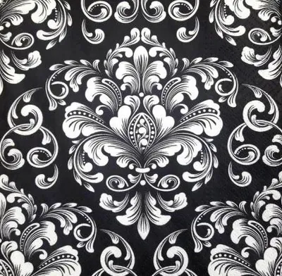 Immagine prodotto di 20 Servietten Beautiful Moments nero - Florale Ornamente schwarz 33x33cm