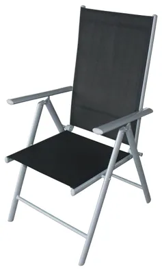 Produktbild von Klappsessel Gartensessel Sessel 2er Set Alu/Textil schwarz