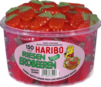 Produktbild von Haribo - Obří jahody 150 ks. CAN