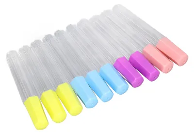 Image de Lot de 10 tubes de rangement en plastique transparent et résistant pour aiguilles à coudre ; tubes de rangement polyvalents pour aiguilles de feutrage et de couture