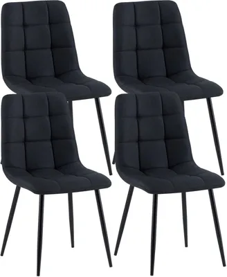 Produktbild von 4er Set Esszimmerstühle Antibes Stoff schwarz
