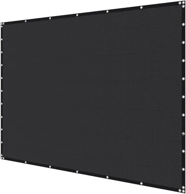 Produktbild von Schwarzes 3 x 3,6 Meter Privacyscherm aus HDPE-Material mit Edelstahl-Augen, 140 GSM, für Außen, Terrasse, Garten und Hinterhof.