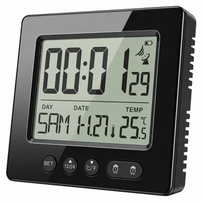 Obrázek produktu pro Digitální budík s rádiovým ovládáním a duálním alarmem pro dvě osoby