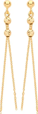 Produktbild von Elegante 9 Karat (375) Gold Damen - Paar Ohrringe - 45mm*3mm; TRS26586