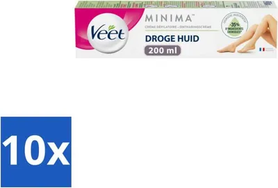 Produktbild von Veet Minima Enthaarungscreme – Trockene Haut – 200 ml - Vorteilspack - 10 Stücke