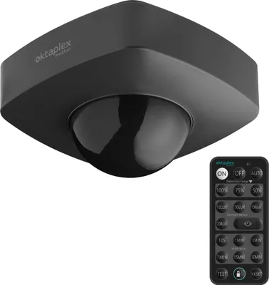 Produktbild von Oktaplex Präsenzmelder 360° IP65 Aufputz Decken Bewegungsmelder Außen & Innen 230V anthrazit