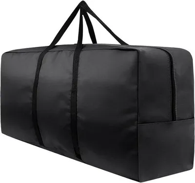 Produktbild von Gartenkissen-Beutel 173x76x51cm 420D Outdoor-Beutel Wasserfest Großes Kissen-Bezug mit Schnellverschluss Handgriffe für Möbelkissen Weihnachtsbaum Schwarz