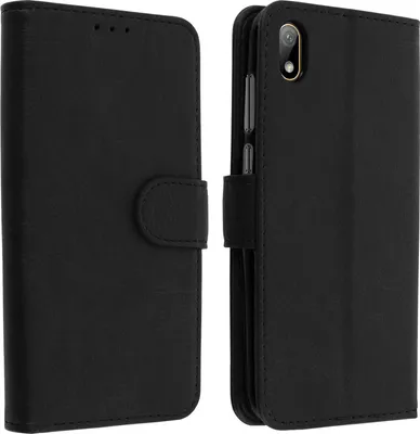 Produktbild von Avizar, Flip Cover Geldbörse, Klappetui Kunstleder für Huawei Y5 2019, Schwarz