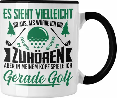 Produktbild von Trendation - Golfer Geschenk Golf Tasse mit Spruch - Kaffeetasse für Golfer Geschenkidee (Schwarz)