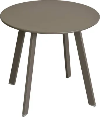 Zdjęcie produktu dla Okrągły stolik ogrodowy Saona w matowym kolorze tonka - 50 × 45 cm - Hespéride