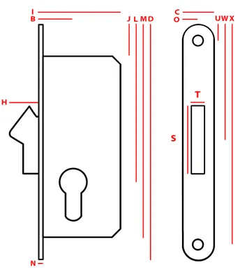 Image de Serrure de porte de chambre PZ 155 / 35 mm Serrure de porte de chambre à encastrer Serrure Z090