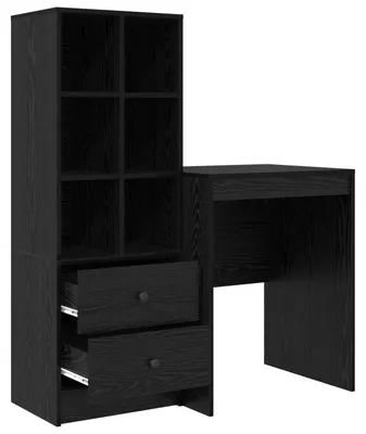 Productafbeelding van vidaXL Bureau, zwart, eikenlook, 105,5 x 50 x 127 cm, 2 stuks.