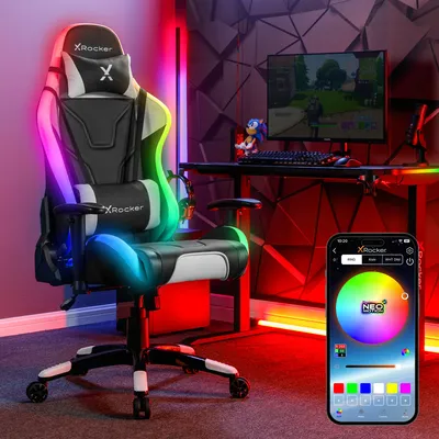 Produktbild von Ace Bayou Agility eSports Gaming-Buerodrehstuhl mit LED-Beleuchtung & App-Steuerung