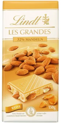 Produktbild von Lindt Les Grandes 32% Mandeln Weiße Schokolade Tafel 150g
