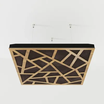 Produktbild von 4er-Set Akustik-Deckenpaneele SKYROSS Samt 50x50x5 cm, Eiche/Braun