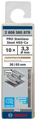Productafbeelding van Metaalboormachine, HSS-Co, standaard, 3,3 x 36 x 65 mm