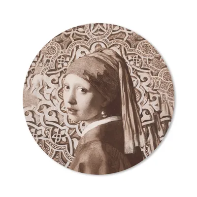 Produktbild von MuchoWow® Mauspad Mousepad Das Mädchen mit dem Perlenohrring - Vermeer - Braun 40x40 cm - Mousepads - Maus Mat - Pad - Mausunterlage - Schreibtisch Accessoires