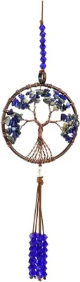 Imagen del producto de Decoración colgante para el espejo retrovisor, con forma de árbol de la vida y 7 piedras de los chakras