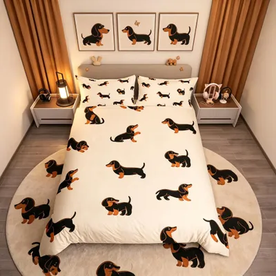 Immagine prodotto di Omgoods - Set di lenzuola per cani con motivo carino a forma di cucciolo
