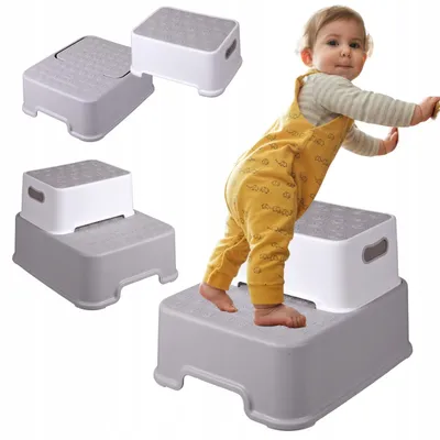 Produktbild von Primabobo Kinder-Tritthocker 2in1, zweistufig, teilbar, Grau