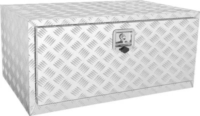 Zdjęcie produktu dla Skrzynia podwoziowa 914 x 610 x 610 mm - Aluminiowa skrzynia diamentowa Pickup z zamkiem i kluczami - Wodoodporna skrzynia przyczepy z uchwytem w kształcie litery T